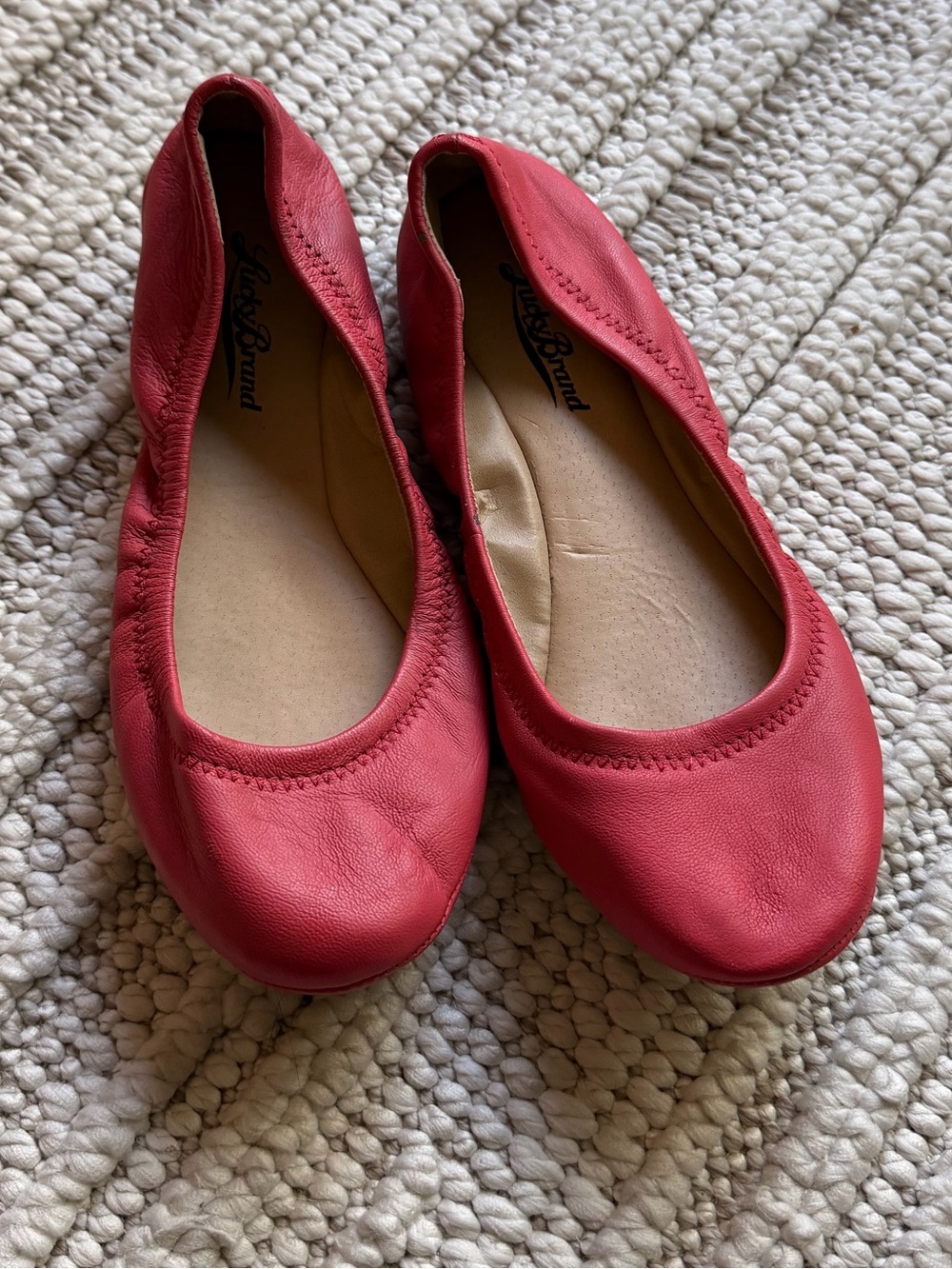 Lucky Brand Red Leather Ballet Flats
